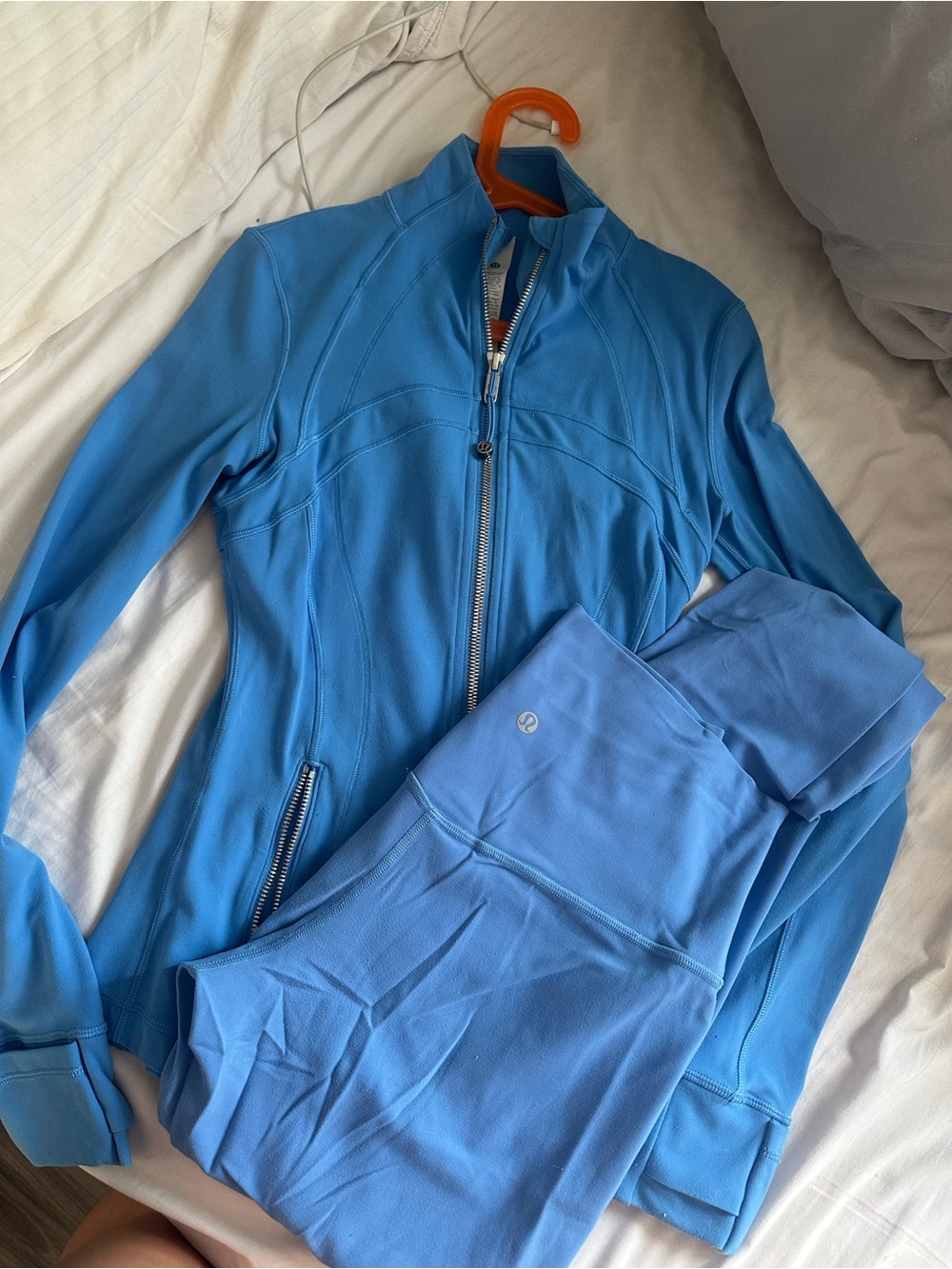 lululemon athletica Blue Zip Jacket & Leggings Set